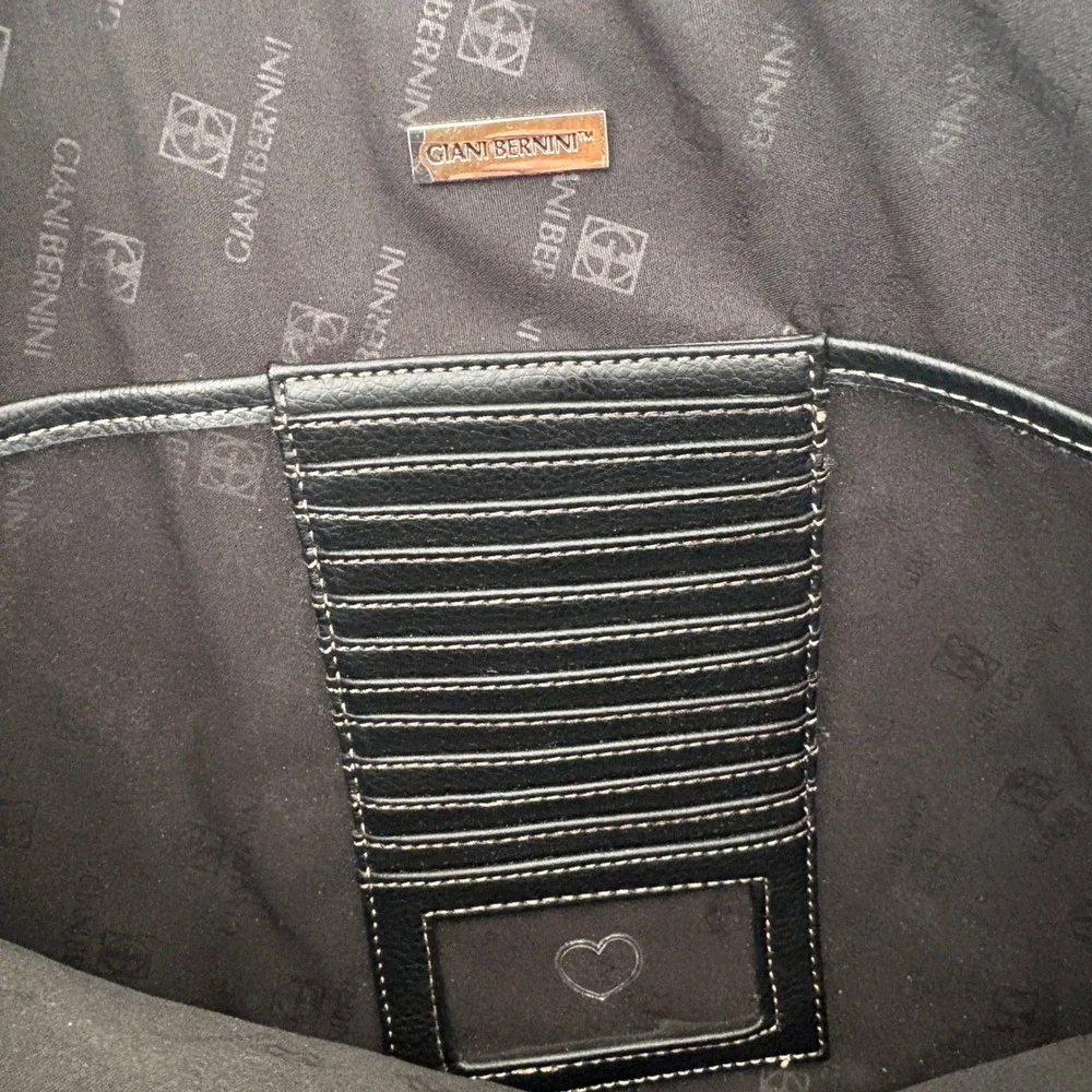 Giani Bernini Laptop Tote Bag Multi-Compartment‎ Leather, Womens Large Black